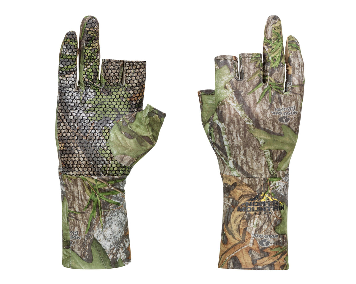 Mossy Oak Obsession Camouflage - Fingerless Hunting Gloves by North Mountain Gear